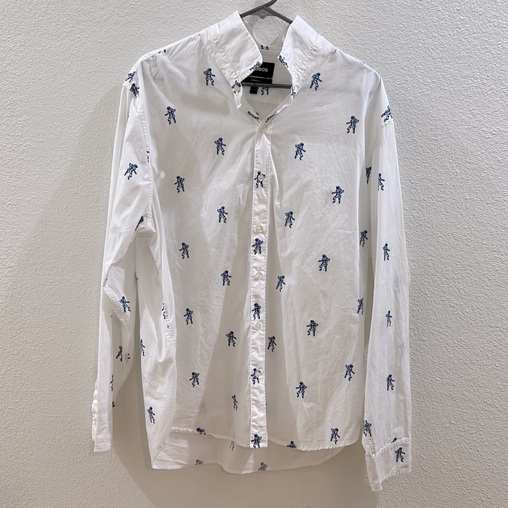BONOBOS Mens XL button up shirt astronaut
